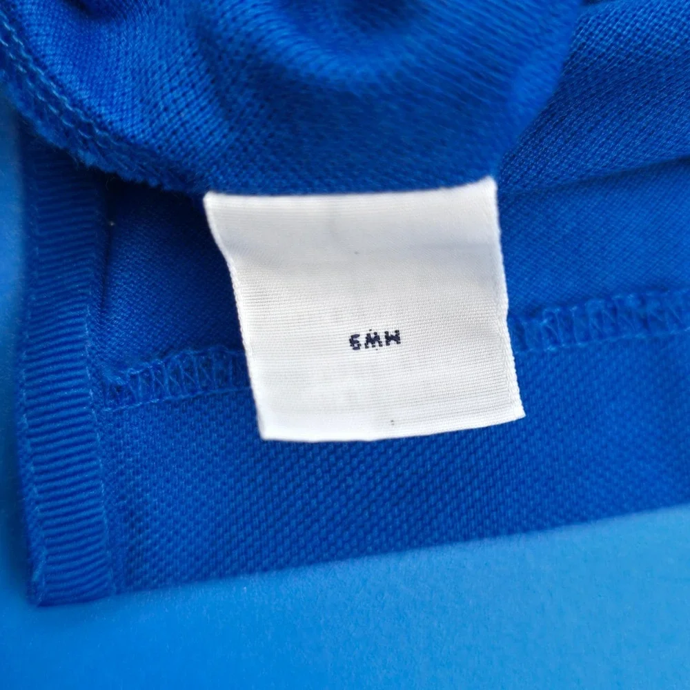Polo Golf Ralph Lauren Mens M Blue Pima Cotton Tipped Polo Shirt Red‎ Pony